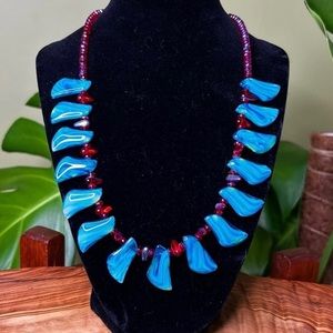 Glass Bead Statement Necklace
